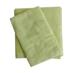 Coppia Asciugamano Spugna - Colore Verde Mela